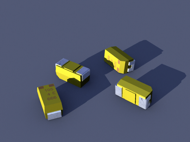 钽表面贴装电容，尺寸A（EIA 3216-18）长3.2 x宽1.6 x高1.6毫米